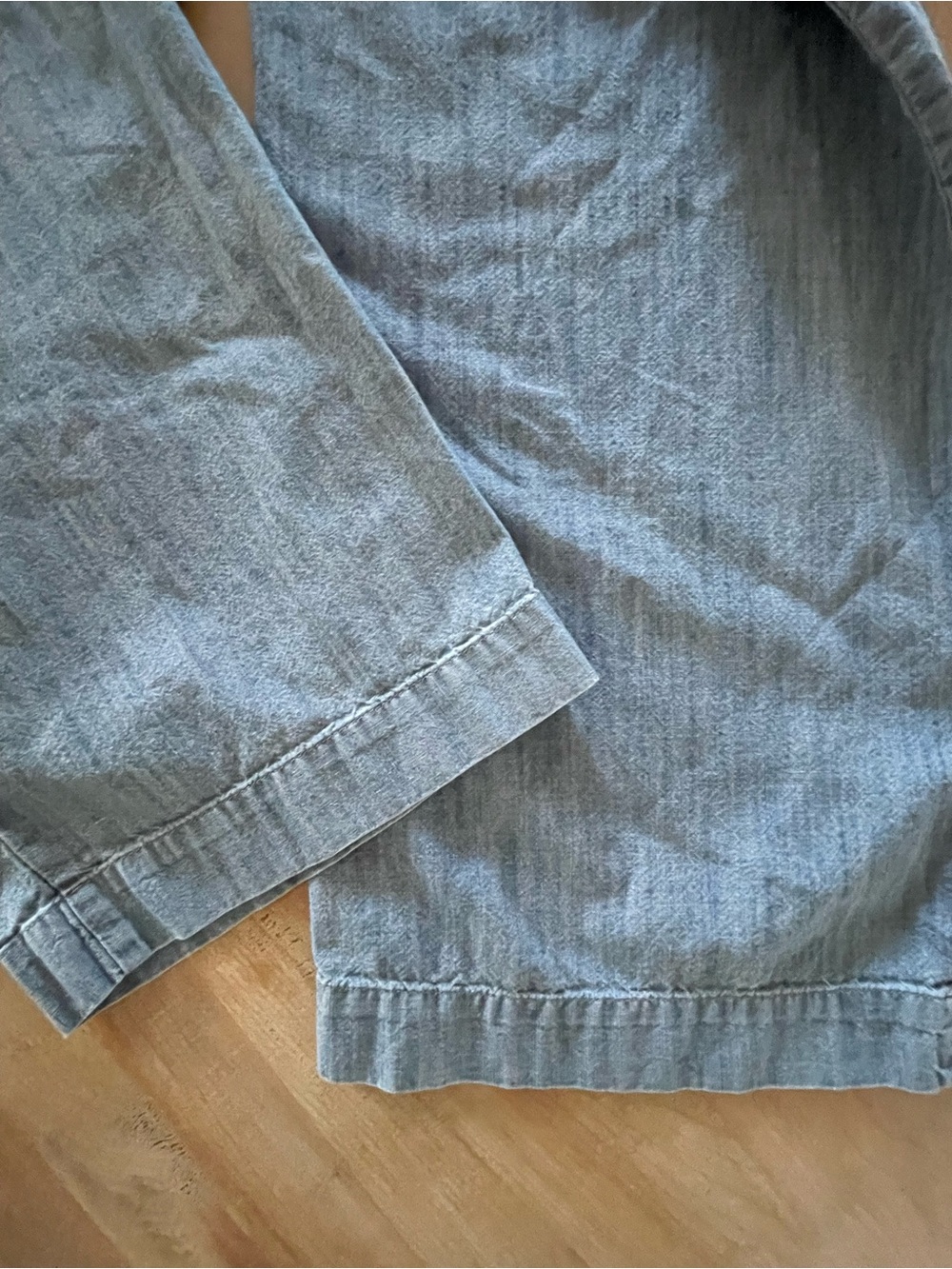 Talbots 100% Cotton Chambray Pants Size 8 Modern relaxed Fit vacation Ready - Picture 4 of 16